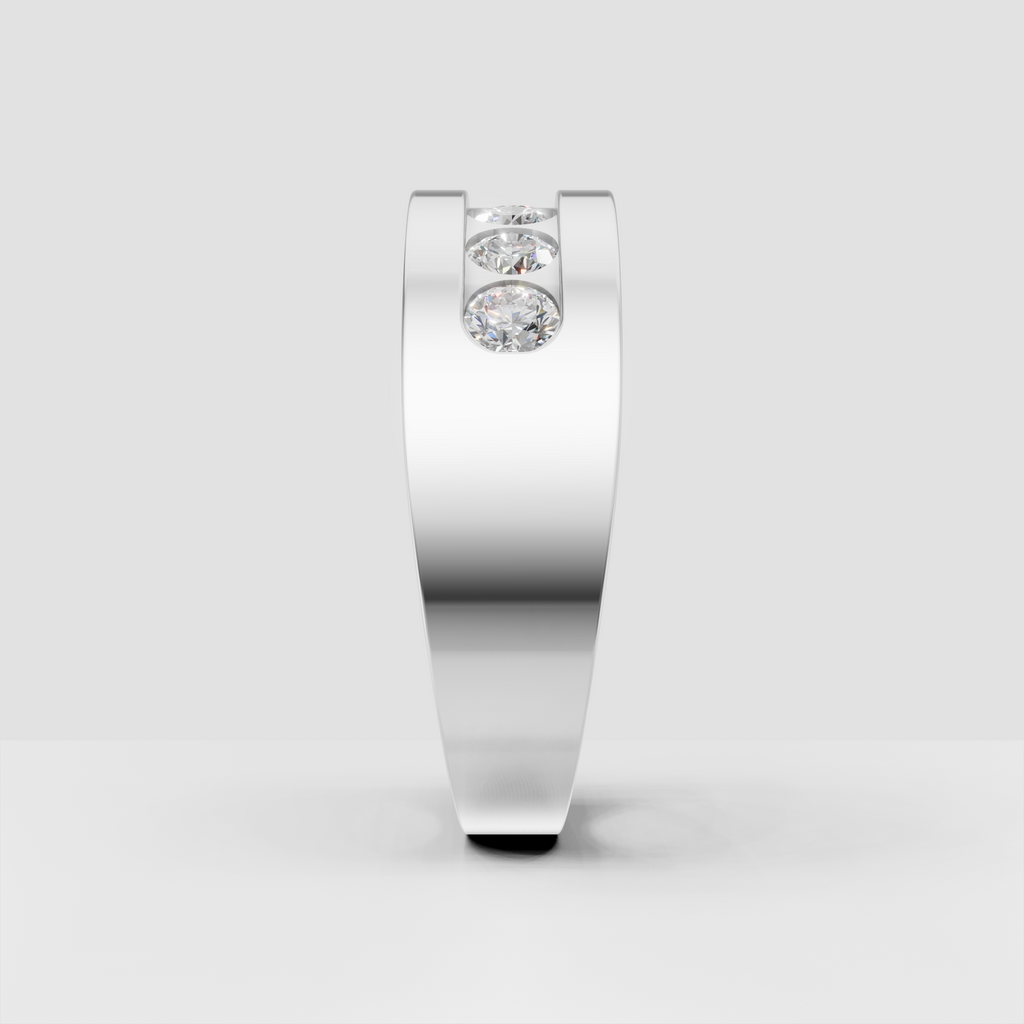 Modern round diamond half eternity wedding ring in gold