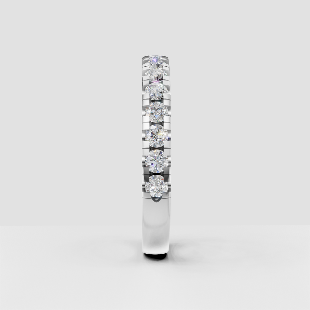 Full eternity diamond ring with round brilliant accent stones