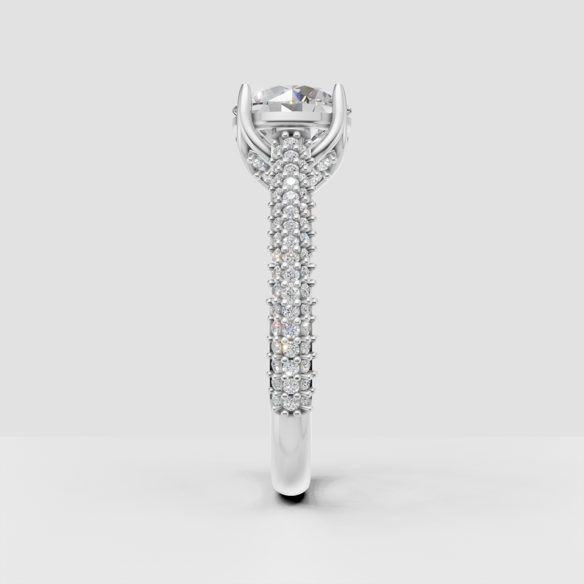 Elegant round cut diamond vintage style engagement ring