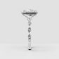 Elongated radiant diamond ring with four-prong setting