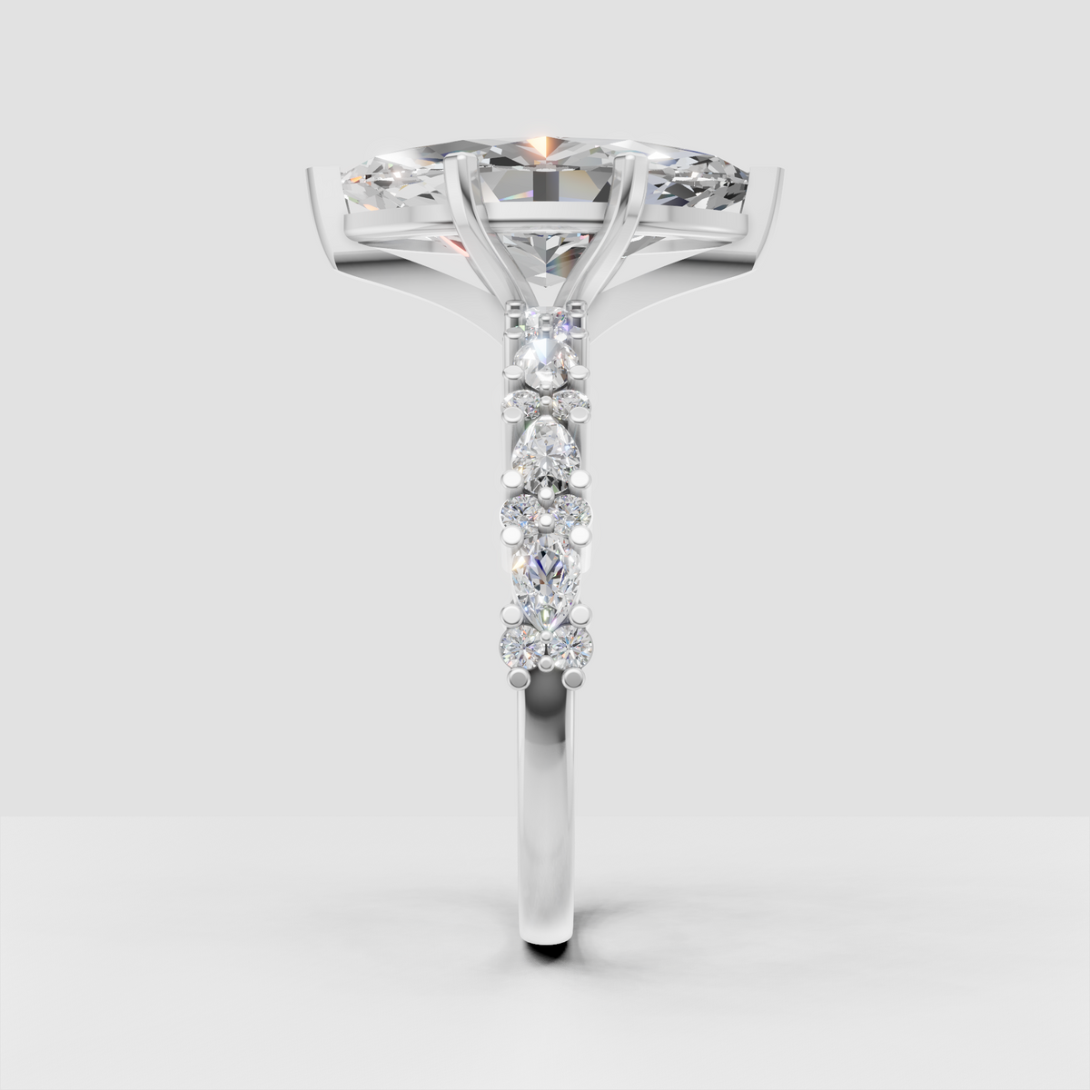 Luxury marquise cut engagement ring