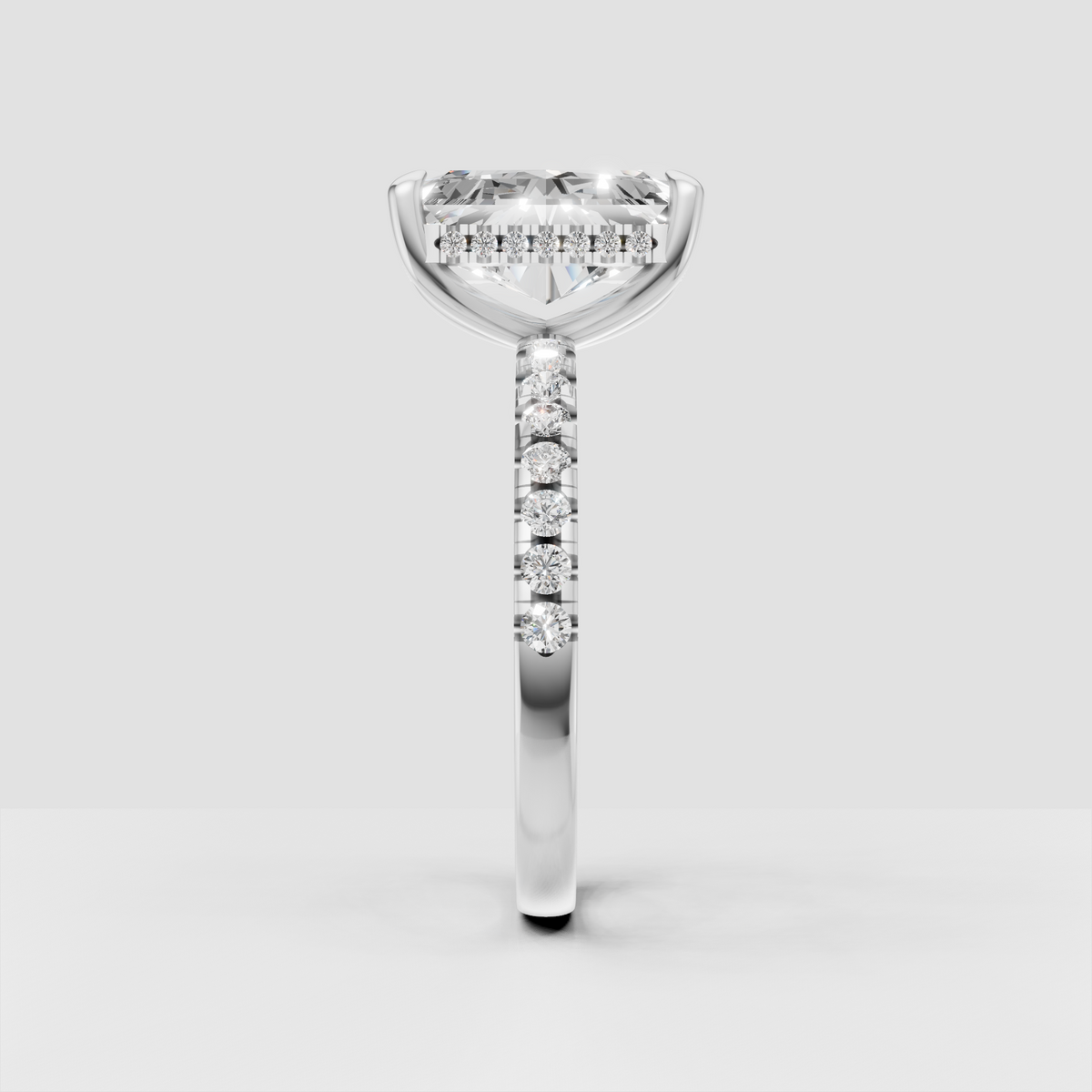 Round Cut Lab Grown & Moissanite Diamond Halo Engagement Ring - Image 11