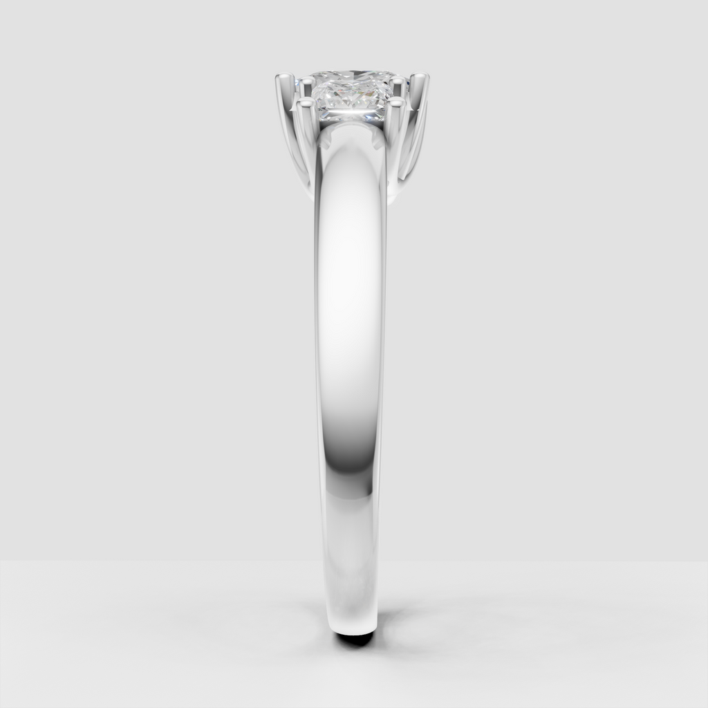 Oval Cut Lab Grown & Moissanite Diamond Halo Engagement Ring - Image 11