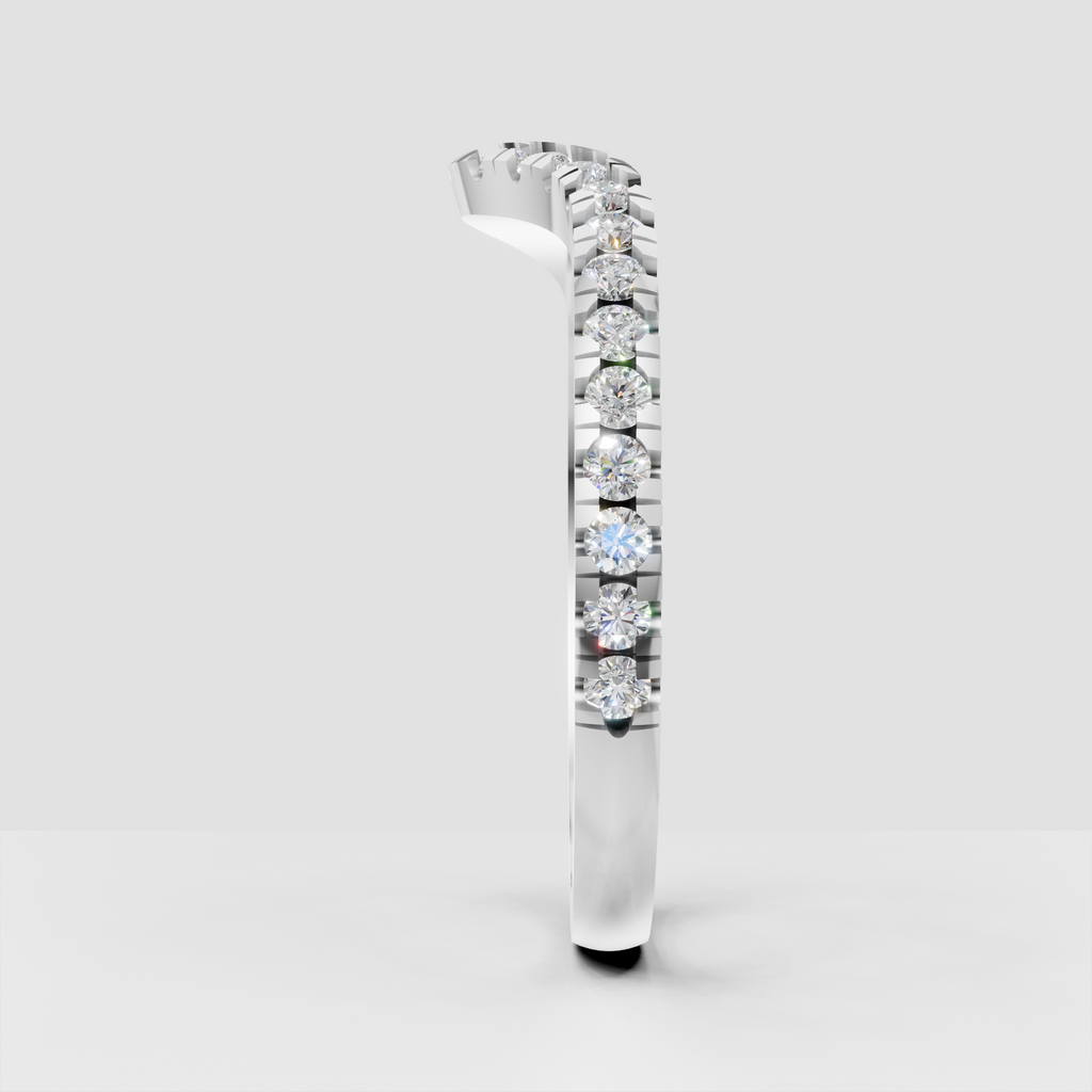 Round brilliant diamond V-band with continuous diamond setting