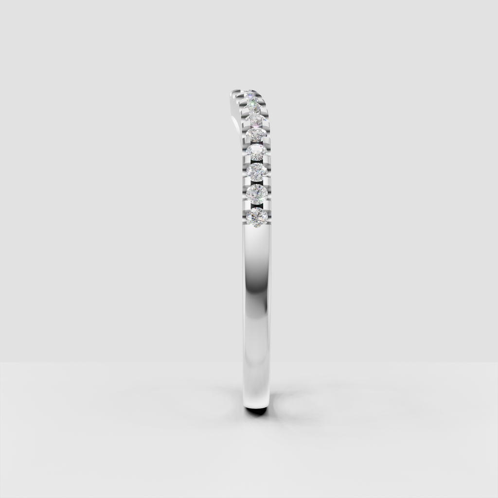 Half eternity round diamond ring with evenly spaced stones