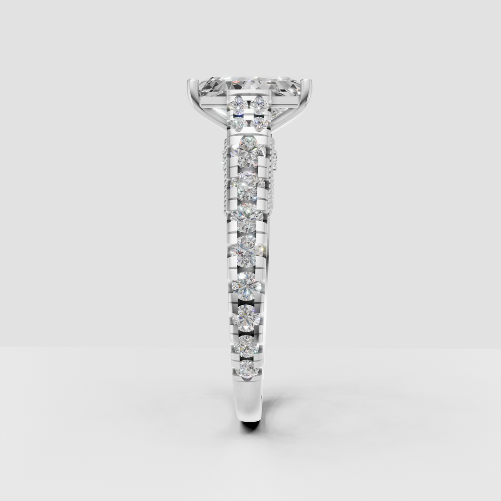Vintage inspired radiant diamond ring with refined craftsmanship