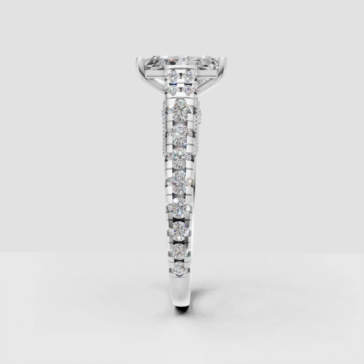 Vintage inspired radiant diamond ring with refined craftsmanship