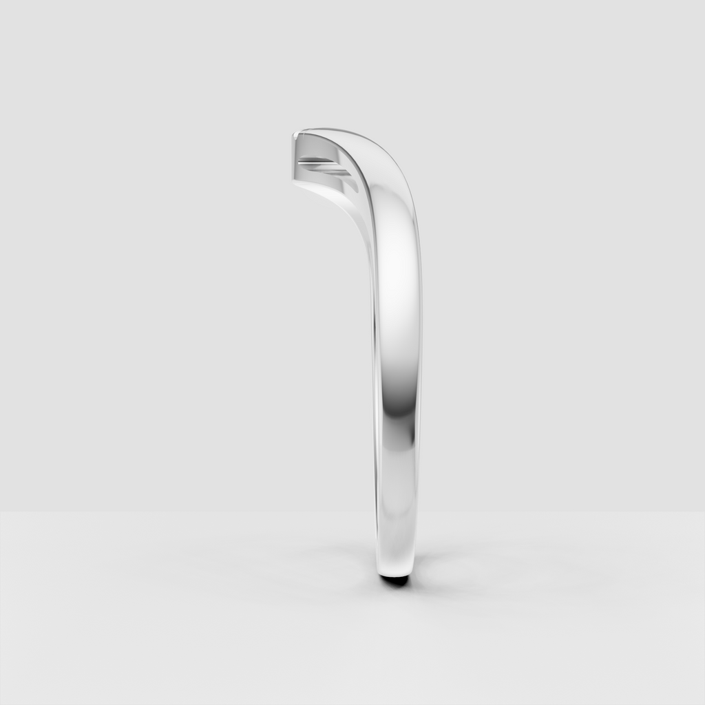 Modern yellow gold two-stone ring with curved cut center stones