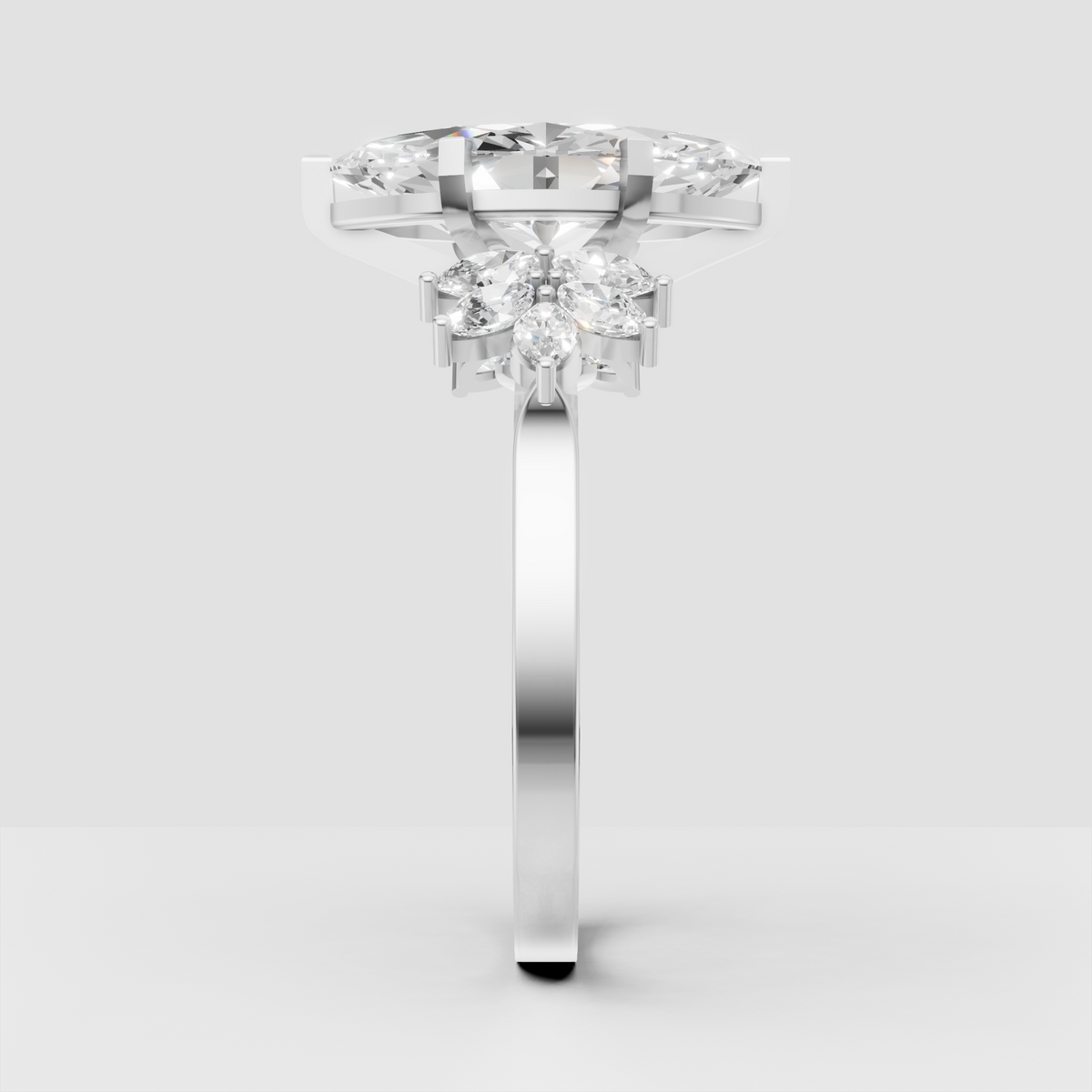 Elegant marquise cut diamond ring