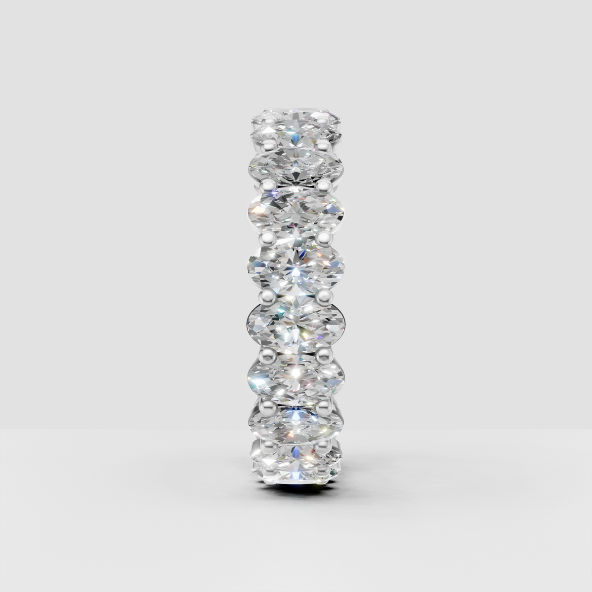 Full circle oval diamond eternity ring yellow gold