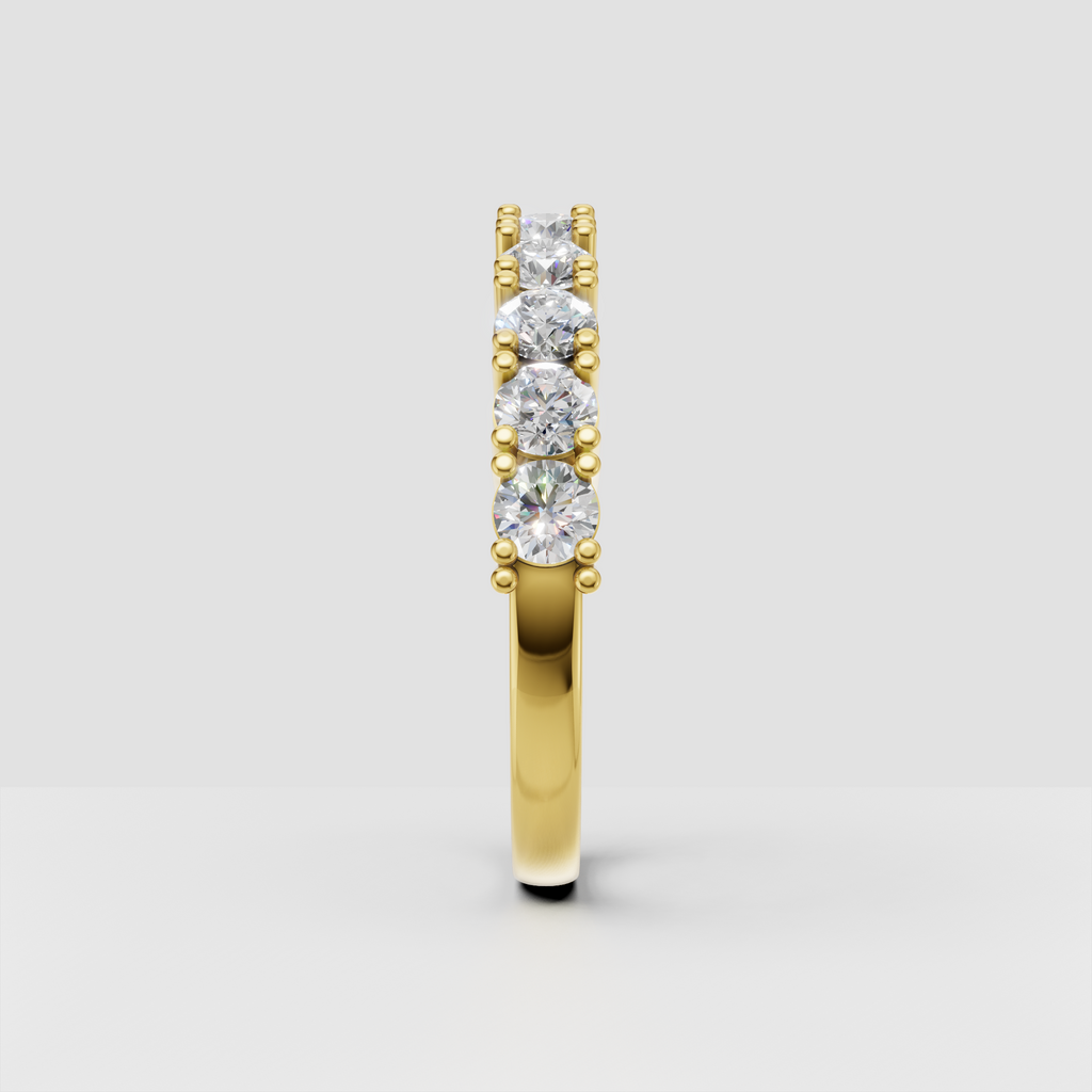 Round brilliant cut diamond half eternity ring