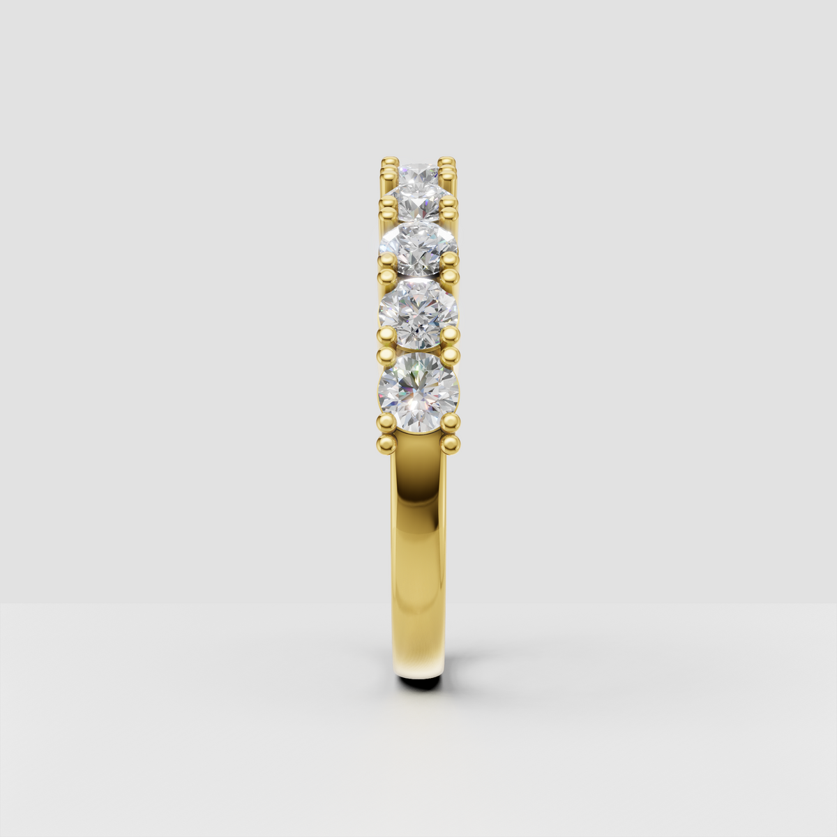 Round brilliant cut diamond half eternity ring