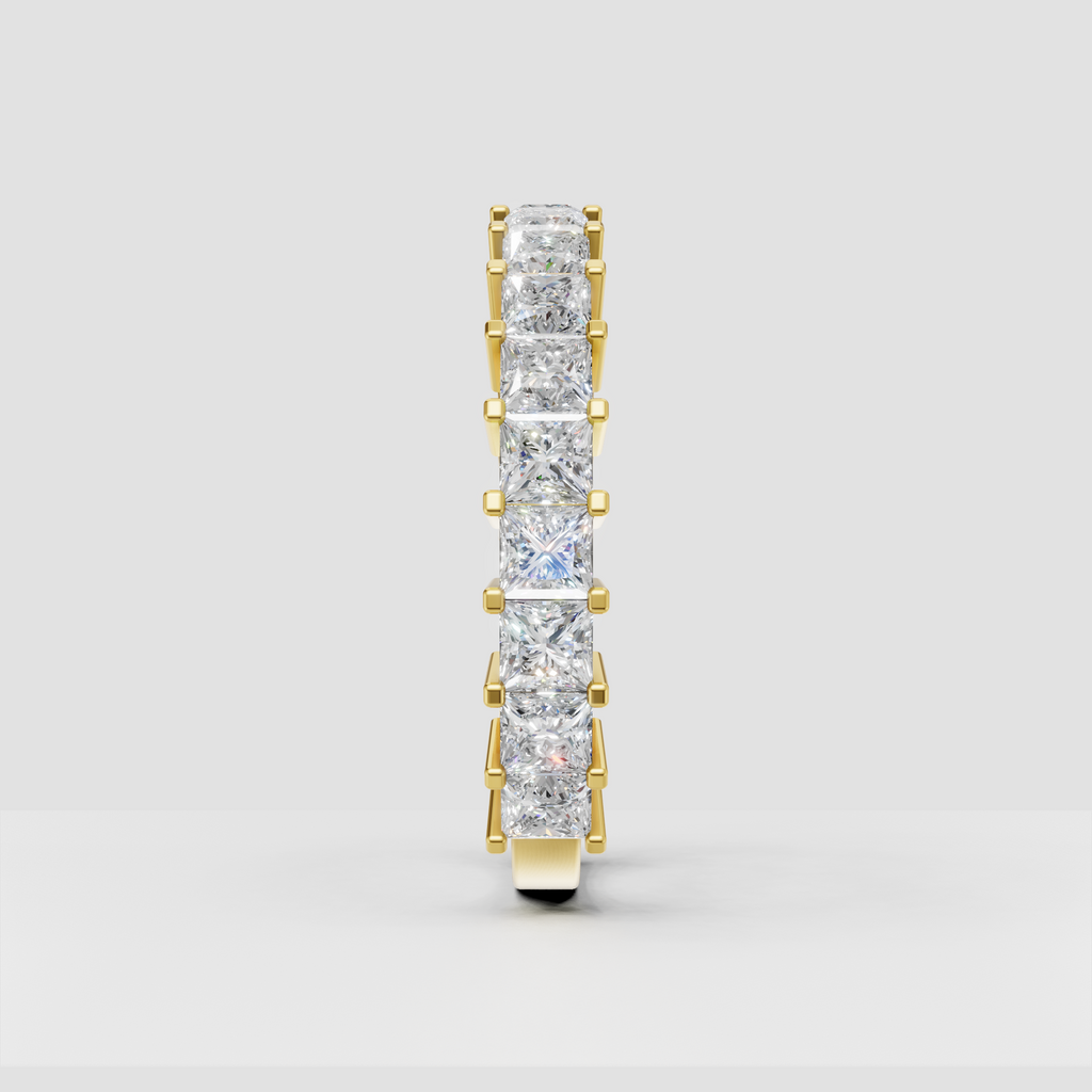 Yellow gold cushion diamond eternity wedding band