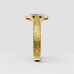 Vintage marquise diamond ring with intricate yellow gold detailing