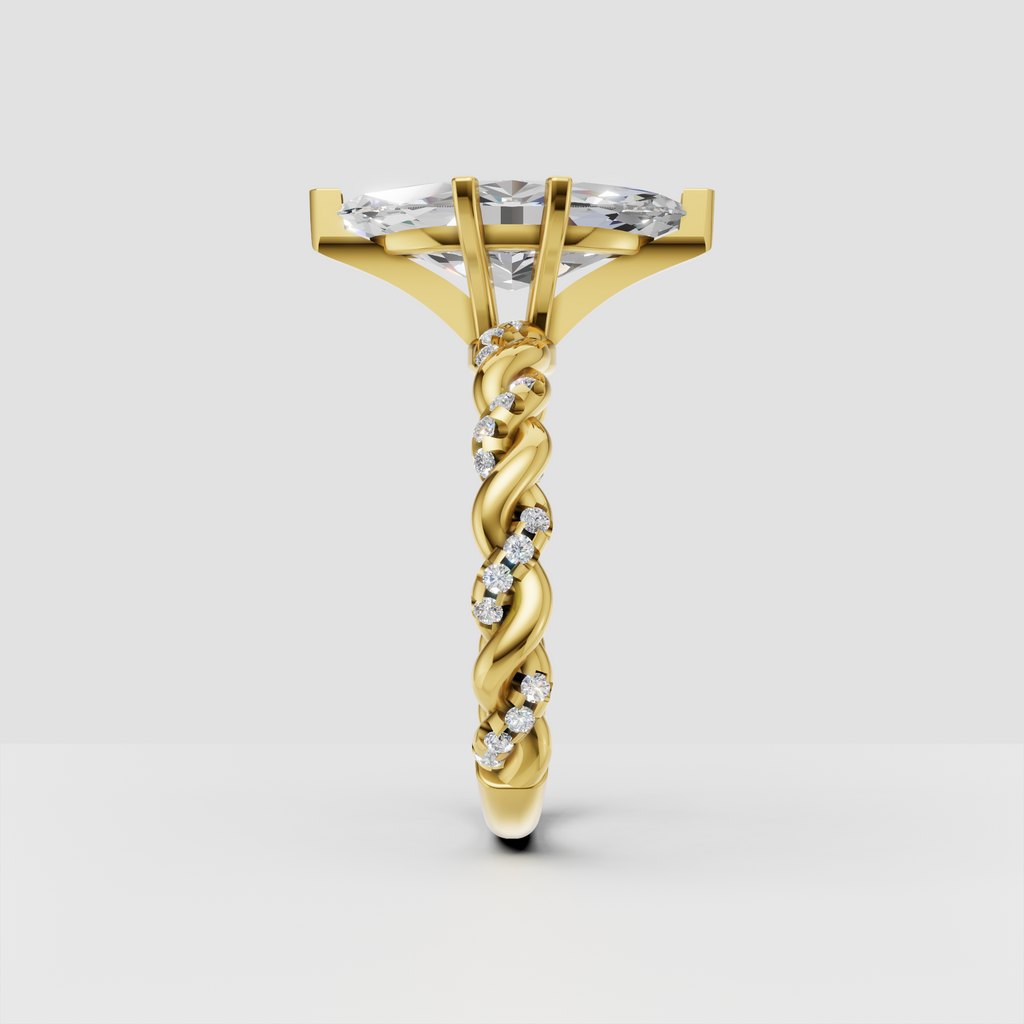 Marquise cut engagement ring featuring a multi-prong center setting