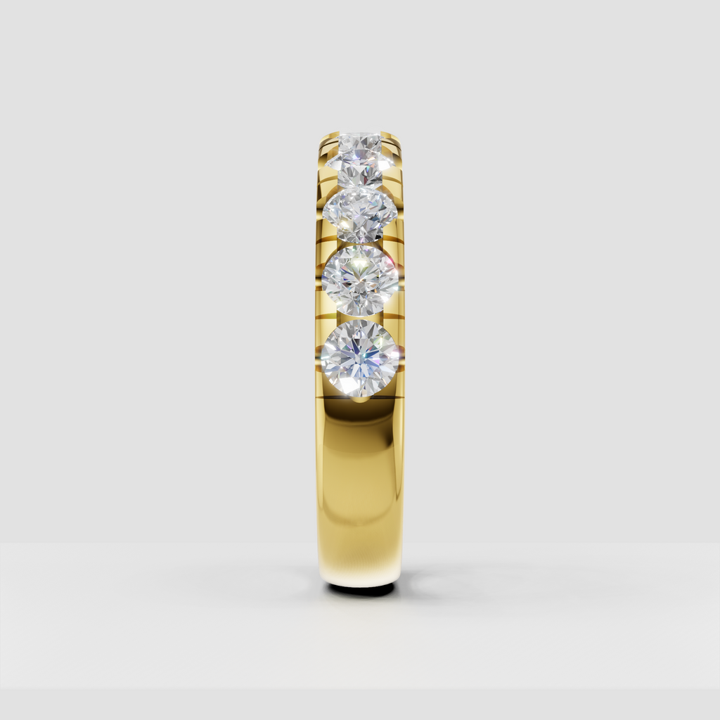 Classic round diamond eternity ring with polished rounded band
