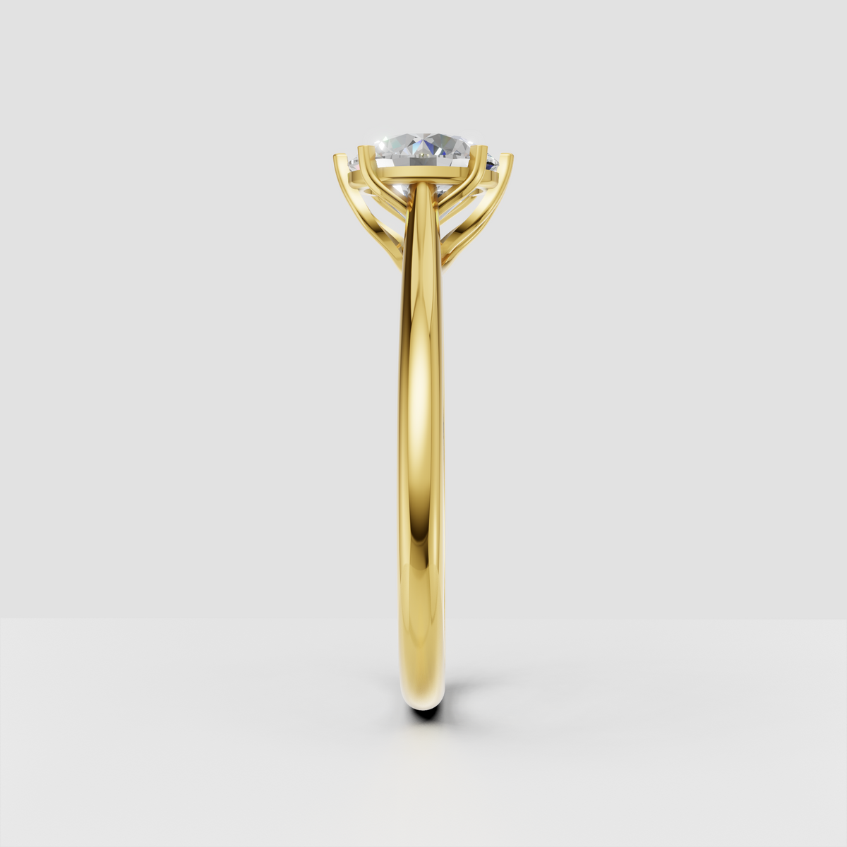 Yellow gold round diamond engagement ring