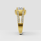 Cushion diamond engagement ring with halo