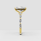 Yellow gold radiant diamond engagement ring with four prongs