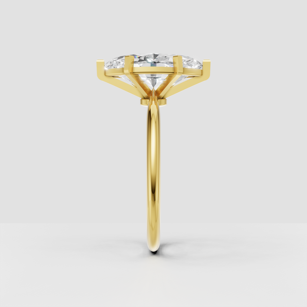 Marquise Cut Lab Grown & Moissanite Diamond Halo Engagement Ring - Image 12