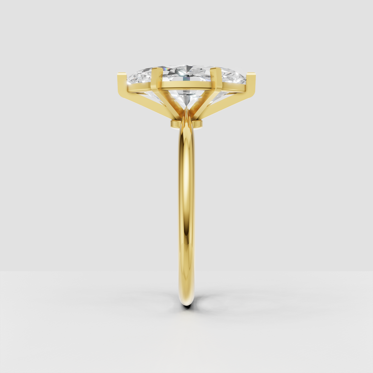Marquise Cut Lab Grown & Moissanite Diamond Halo Engagement Ring - Image 12