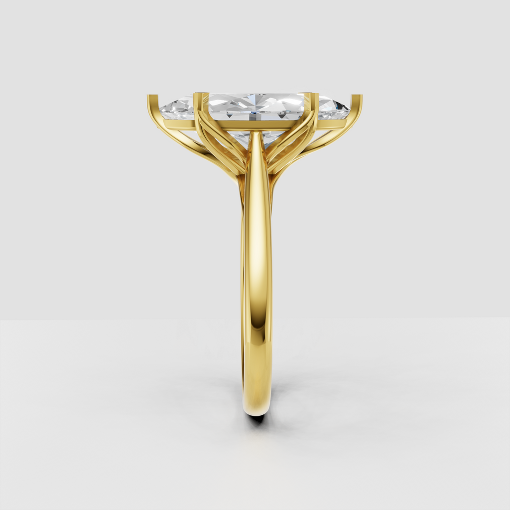 Elegant marquise cut diamond ring with split shank band