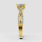 Trillion Cut Lab Grown & Moissanite Diamond Halo Engagement Ring - Image 12