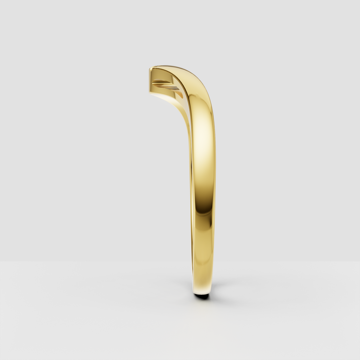 Yellow gold two-stone wedding band  with round diamonds