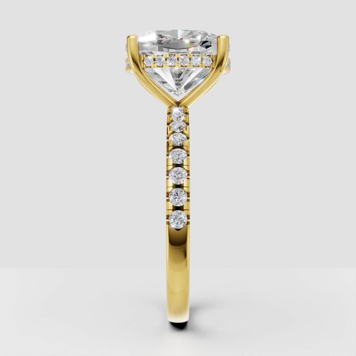 Pear Cut Lab Grown & Moissanite Diamond Halo Engagement Ring - Image 12