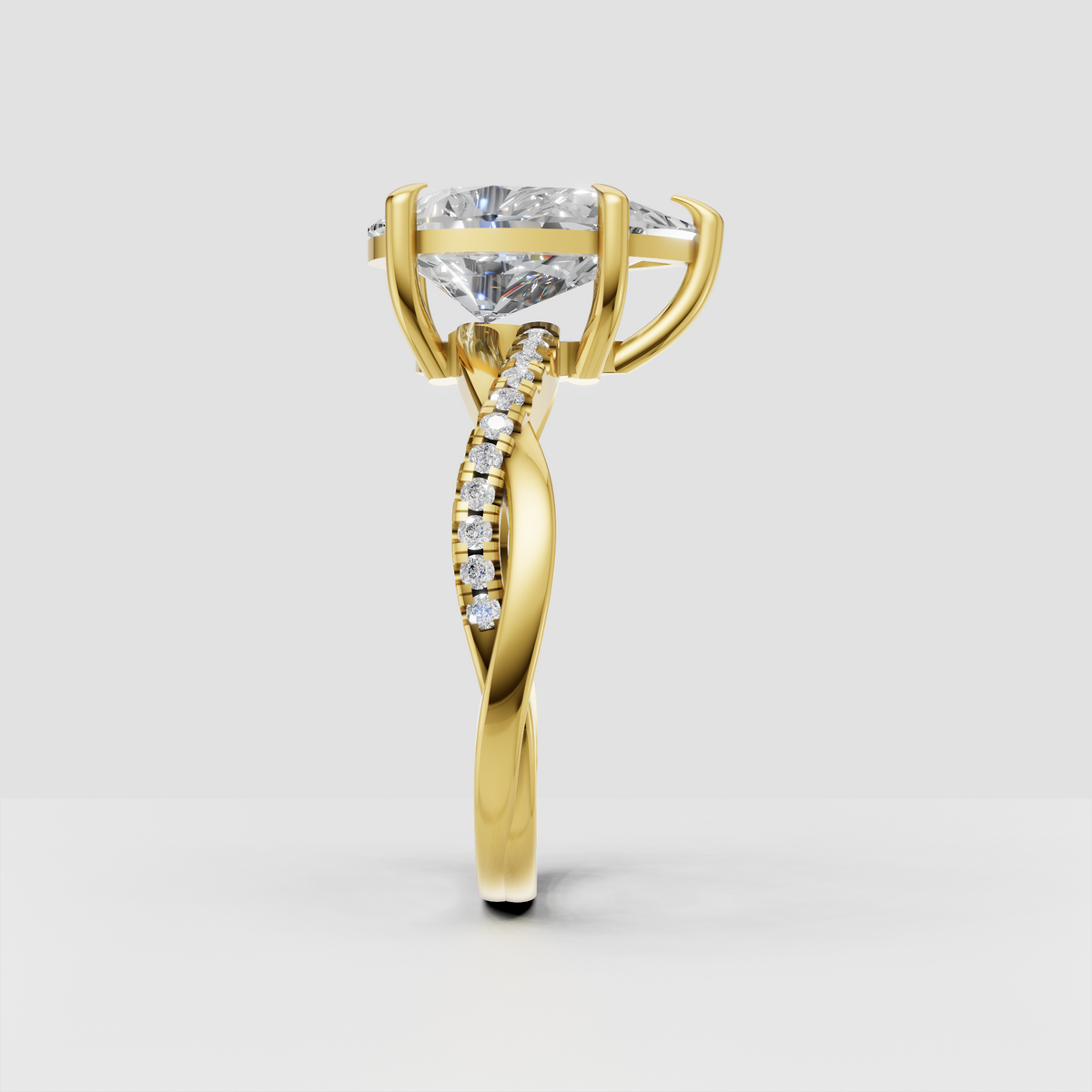 Elegant pear diamond engagement ring with accent stones