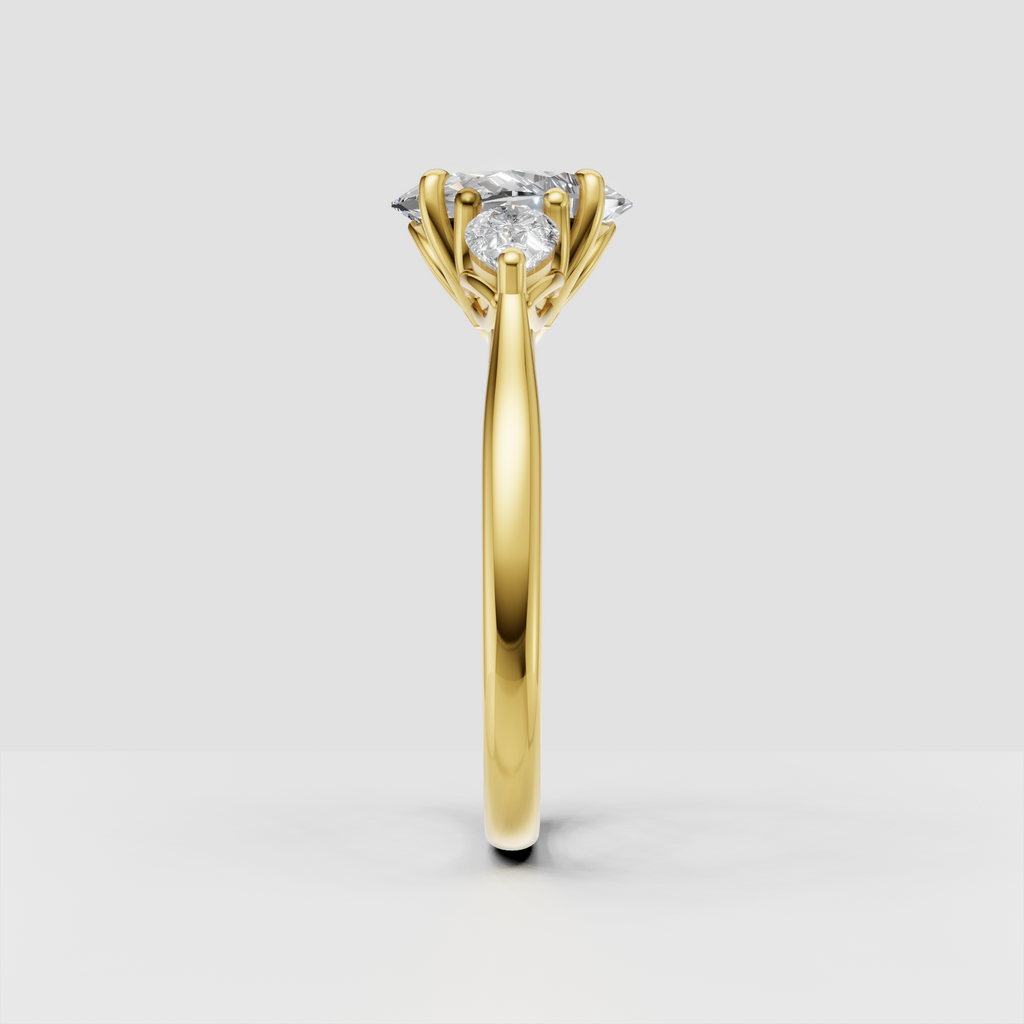 Radiant Cut Lab Grown & Moissanite Diamond Halo Engagement Ring - Image 12