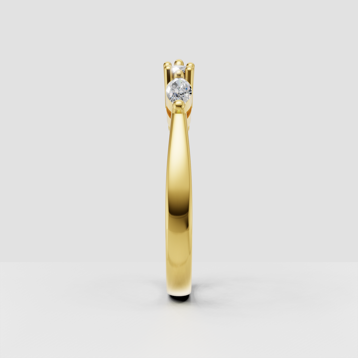 Five-stone marquise diamond ring with prong setting