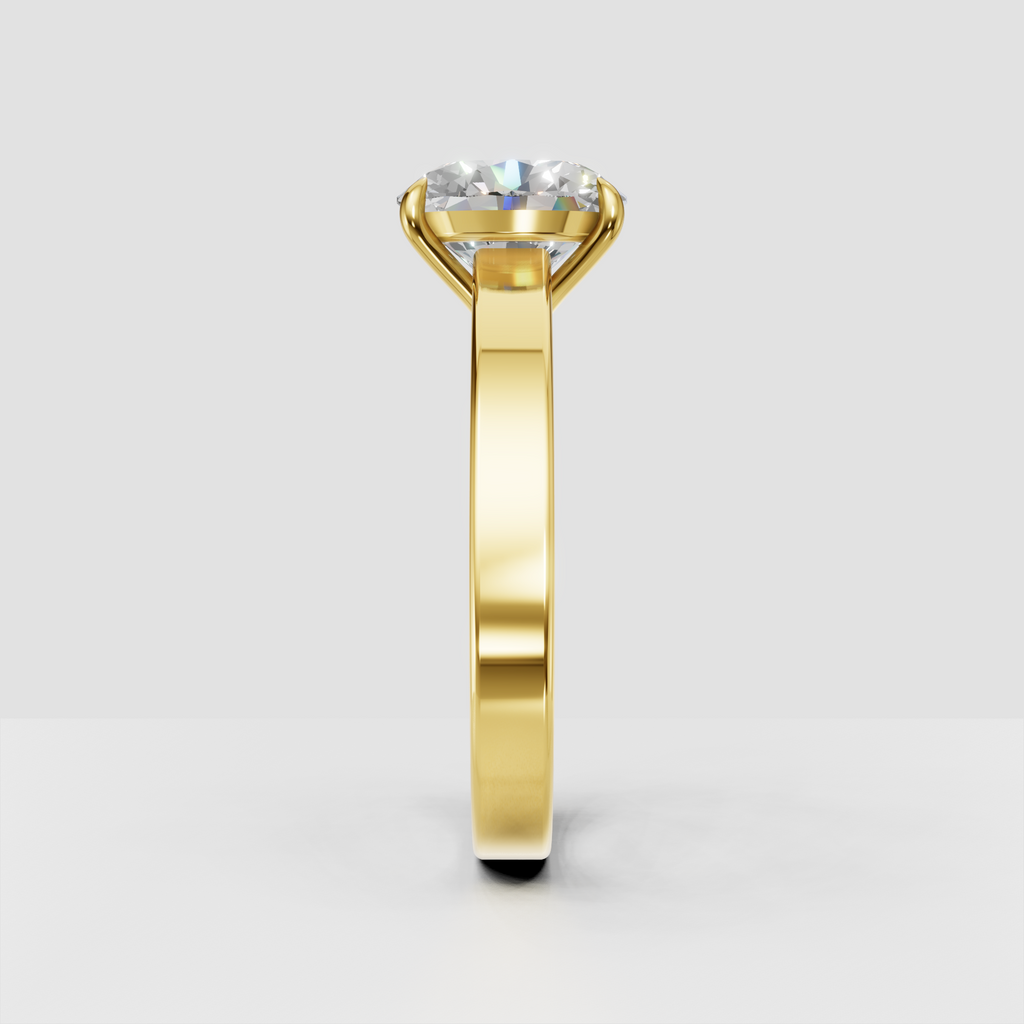 Elegant oval solitaire engagement ring
