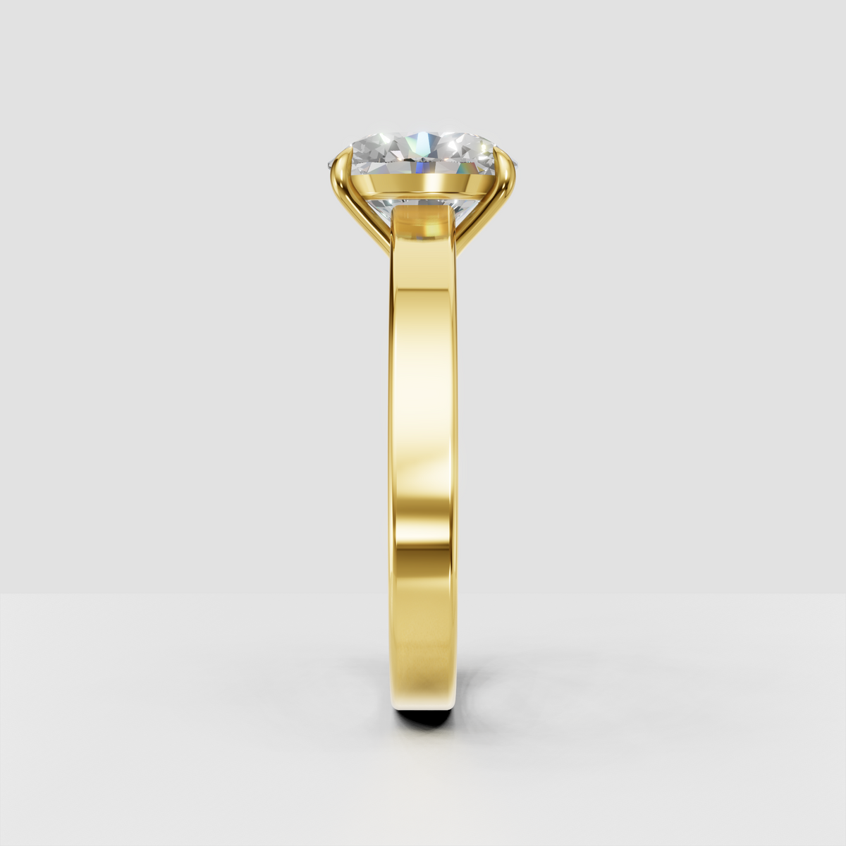 Elegant oval solitaire engagement ring