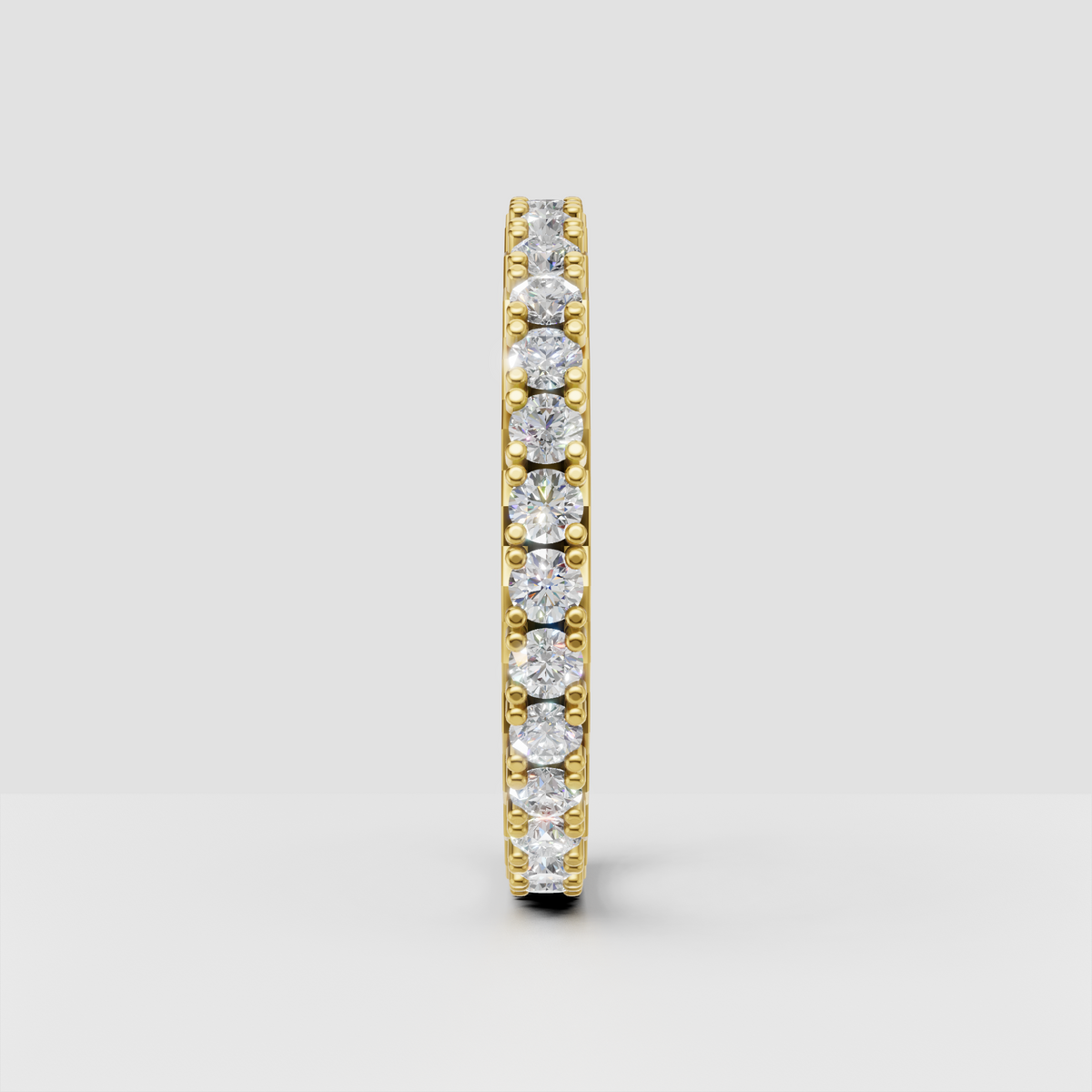 Round diamond eternity ring with detailed style borders