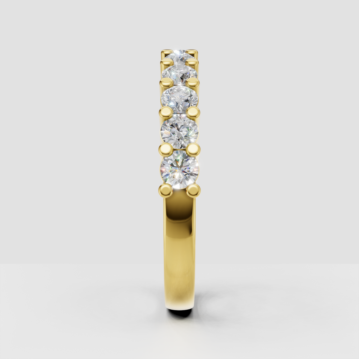 Classic round cut diamond wedding band