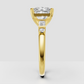 Yellow gold princess diamond engagement ring with four prongs