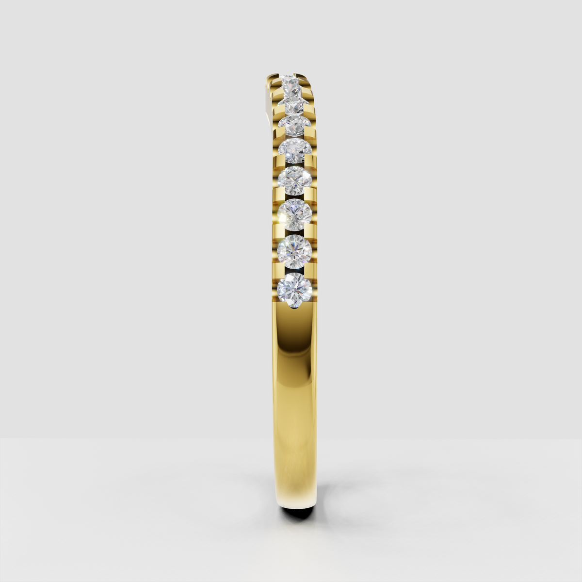Yellow gold round brilliant diamond eternity band