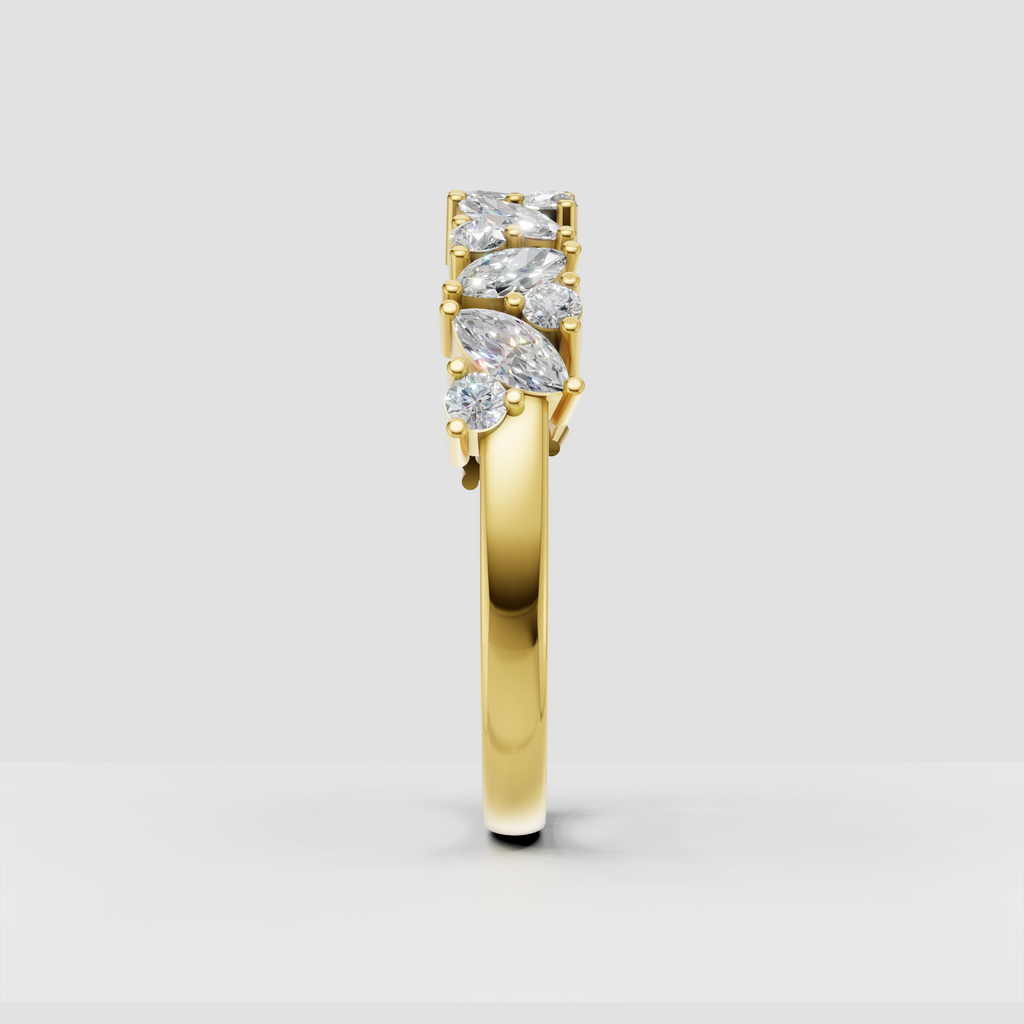 Floral-inspired marquise diamond eternity band