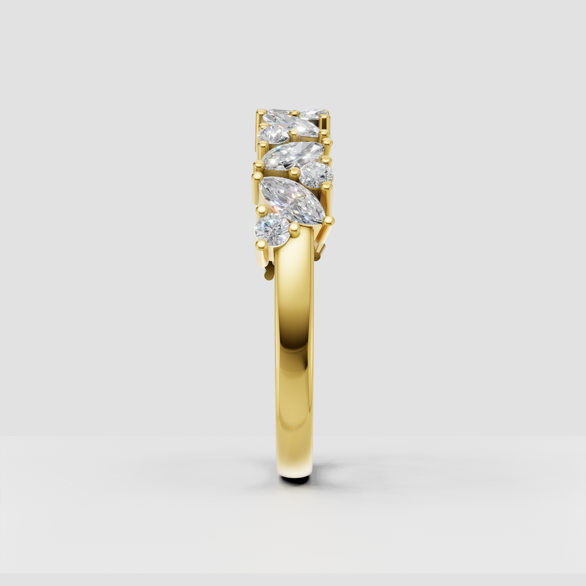 Floral-inspired marquise diamond eternity band