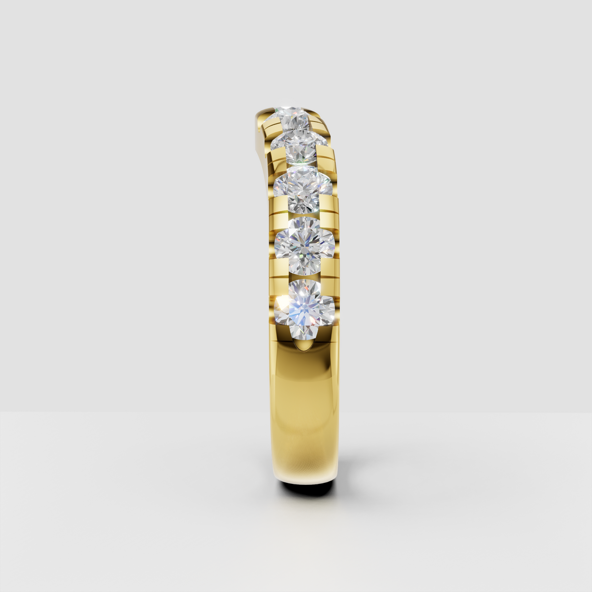 Minimalist round diamond stackable wedding band
