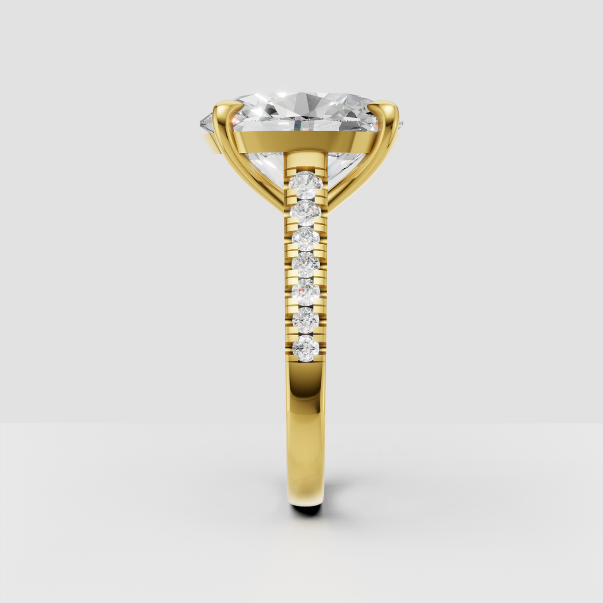 Oval brilliant diamond solitaire ring