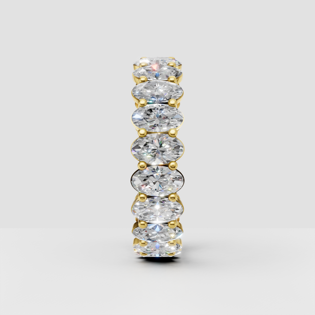 Luxury oval diamond ring featuring full eternity design