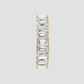 Vintage style emerald cut diamond wedding band in yellow gold