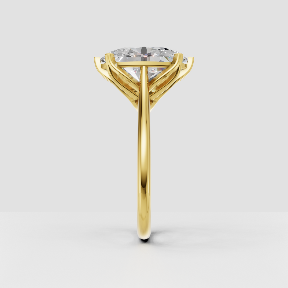 Elegant oval diamond engagement ring