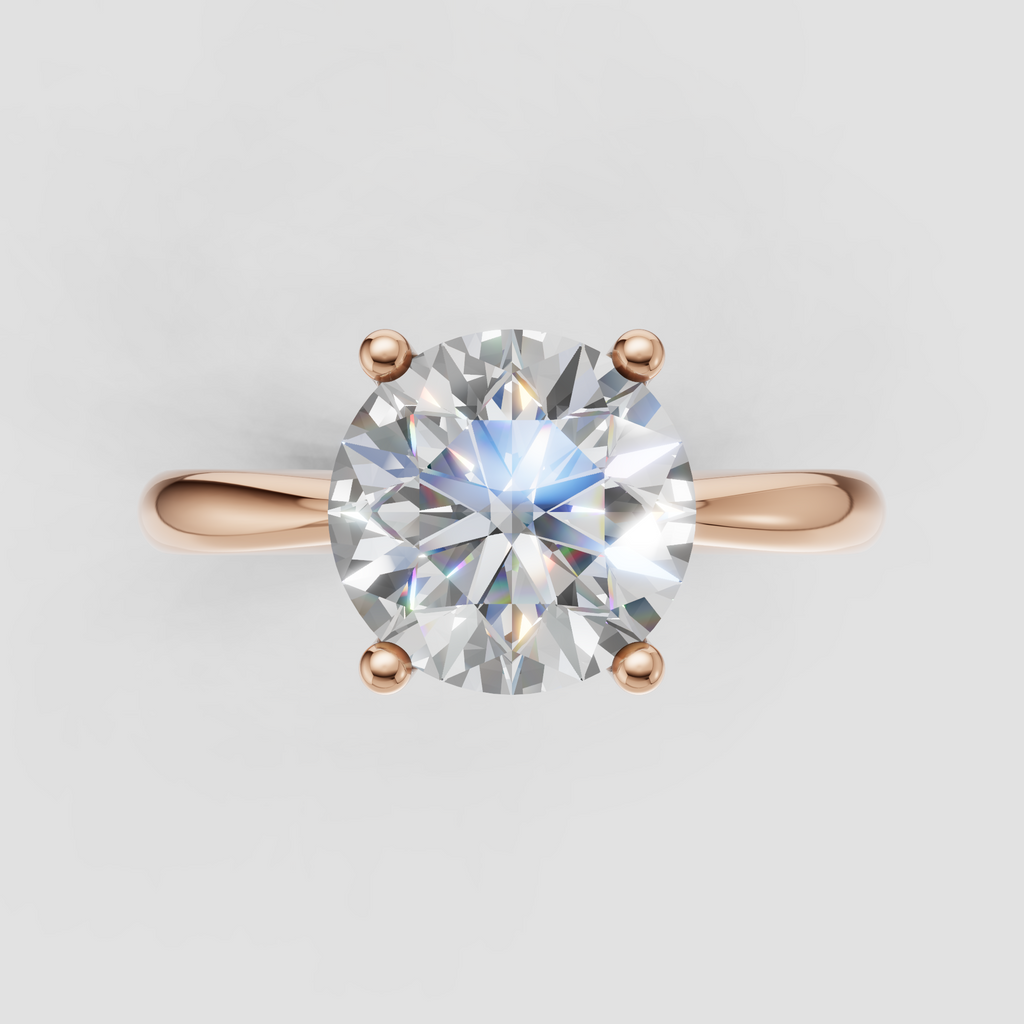 Classic yellow gold round diamond ring for engagement anniversary or gifting