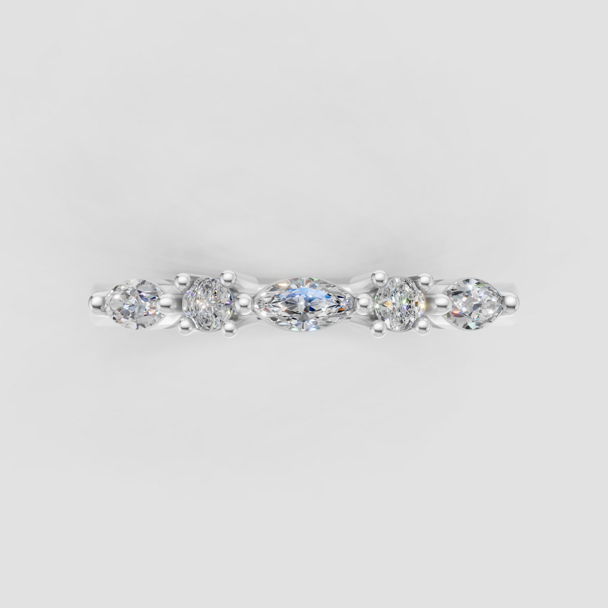 Yellow gold marquise diamond engagement ring front view