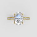 Elegant oval diamond engagement ring with sparkling pave band