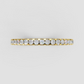 Round cut diamond half eternity ring with shared-prong setting