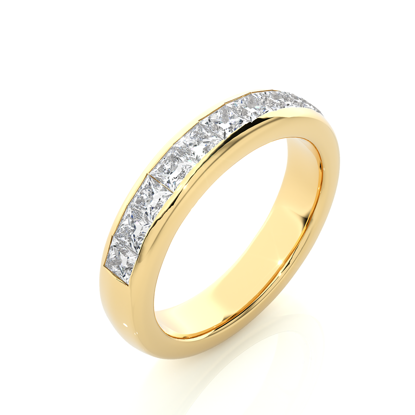 Princess Diamond Vermeil Classic Wedding Band Ring
